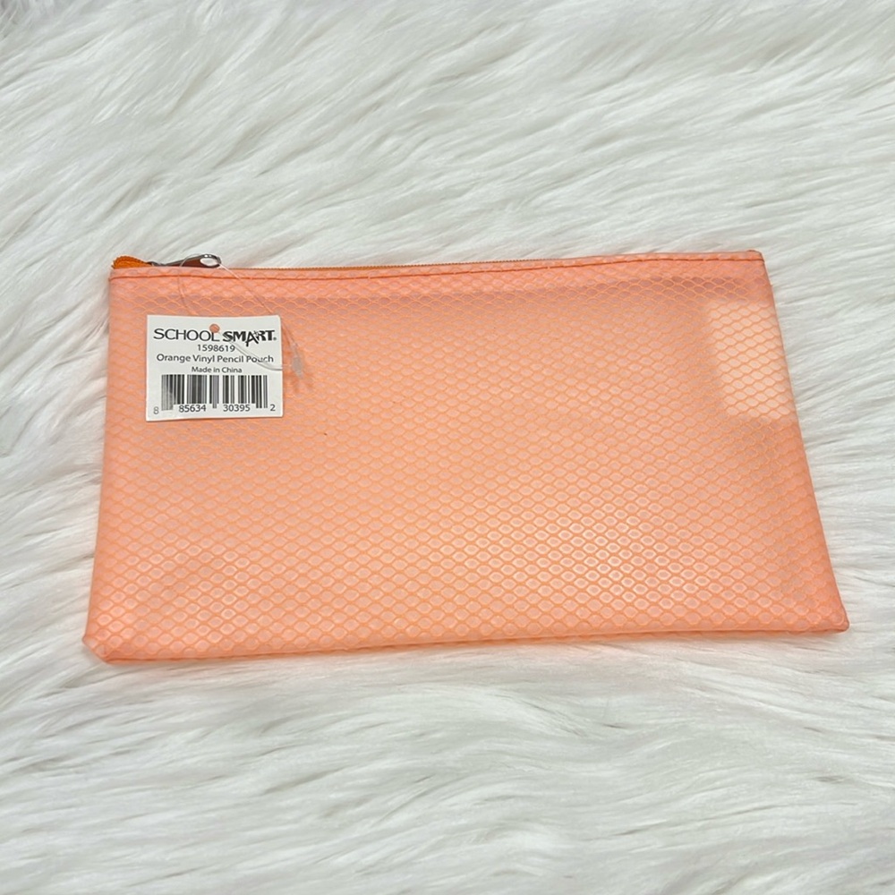 Orange Vinyl Pencil Pouch SCHOOL SMART